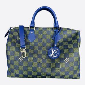 Louis Vuitton Blue & Green Damier Speedy 40
